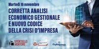 16 11 2021 Webinar: Corretta analisi economico-gestionale e nuovo codice della crisi d’impresa