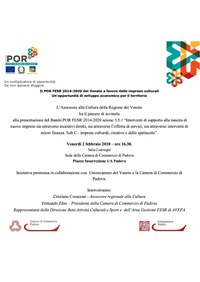 02 02 2018 - Convegno presentazione Bando POR FESR 2014-2020 Azione 3.5.1 per imprese culturali