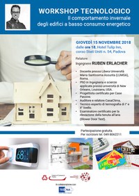 15 11 2018 Workshop tecnologico - Il comportamento invernale degli edifici a basso consumo energetico