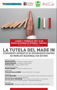 04 02 2019 La tutela del MADE IN - Strumenti operativi di intervento rapido su mercati nazionali ed esteri