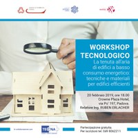 20 02 2019 Workshop tecnologico: la tenuta all'aria di edifici a basso consumo energetico