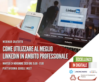 24 11 2020 Webinar gratuito "Come utilizzare al meglio LinkedIn in ambito professionale"