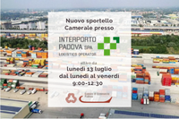 Da lunedì 13 luglio attivo il nuovo Sportello camerale all’Interporto di Padova