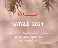 Festività natalizie 2021: calendario orari e aperture degli uffici camerali e territoriali 