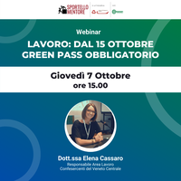 07 10 2021 "Lavoro: dal 15 ottobre Green Pass obbligatorio"